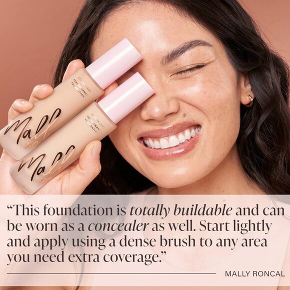 MALLY Stress Less Performance Lightweight Satin Foundation ~ Light 30ml NIB - Picture 7 of 10